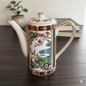 Pearl China Porcelain w/Gold Trim Tea Coffee Pot 3 Cups or 24 OZ Very Good Used